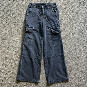 AE Stretch Cargo High-Waisted Baggy Wide-Leg Pant Black 00 Short